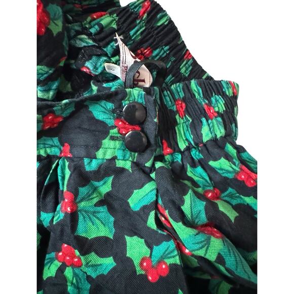 Vintage Bechamel Size 8 Petite 8P Christmas Holiday Stretch Skirt Holly Print - Picture 4 of 9